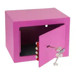 Netto Marken-Discount HMF 49216-15 Tresor mit Schlüssel, Möbeltresor klein, 23 x 17 x 17 cm, Pink Angebot