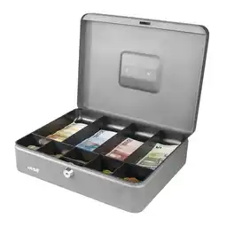 Netto Marken-Discount HMF 10019-09 Geldkassette mit Scheinfächer und Münzfächer, 30 x 24 x 9 cm, Silber Angebot