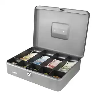 Netto Marken-Discount HMF 10019-09 Geldkassette mit Scheinfächer und Münzfächer, 30 x 24 x 9 cm, Silber Angebot
