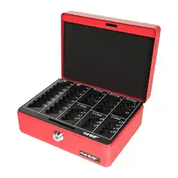 Netto Marken-Discount HMF 308-03 Geldkassette mit Münzzählbrett, 20 x 16 x 9 cm, Rot Angebot