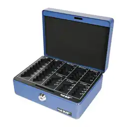 Netto Marken-Discount HMF 308-05 Geldkassette mit Münzzählbrett, 20 x 16 x 9 cm, Blau Angebot