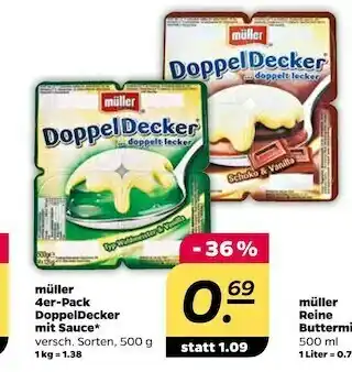 NETTO Müller doppeldecker mit sauce Angebot