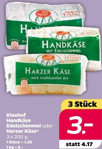 NETTO Kleehof handkäse edelschimmel oder harzer käse Angebot