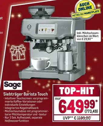 METRO Sage siebträger barista touch Angebot