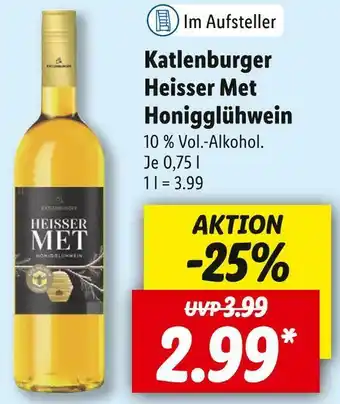 Lidl Katlenburger heisser met honigglühwein Angebot