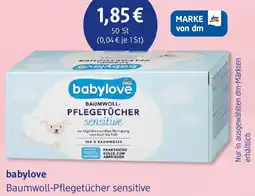 dm drogerie babylove Baumwoll-Pflegetücher sensitive Angebot
