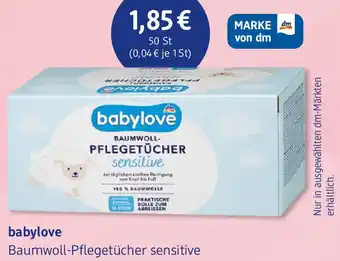 dm drogerie babylove Baumwoll-Pflegetücher sensitive Angebot