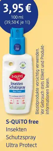 dm drogerie S-QUITO free Insekten Schutzspray Ultra Protect Angebot