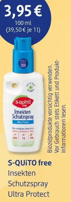 dm drogerie S-QUITO free Insekten Schutzspray Ultra Protect Angebot