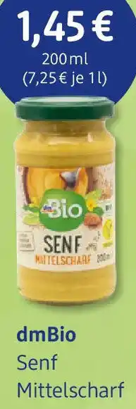 dm drogerie dmBio Senf Mittelscharf Angebot