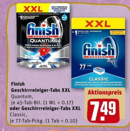 Finish geschirrreinigertabs xxl Angebot bei REWE