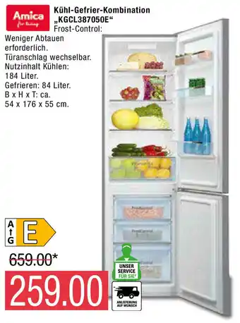 Marktkauf Amica Kühl Gefrier Kombination KGCL 387050E Angebot