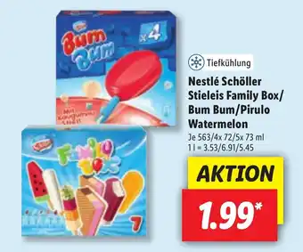 Lidl Nestlé Schöller Stieleis Family Box/Bum Bum/ Pirulo Watermelon Angebot