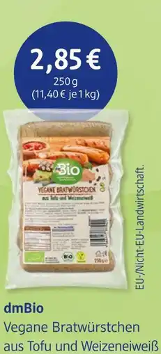 dm drogerie Dmbio vegane bratwürstchen aus tofu und weizeneiweiß Angebot