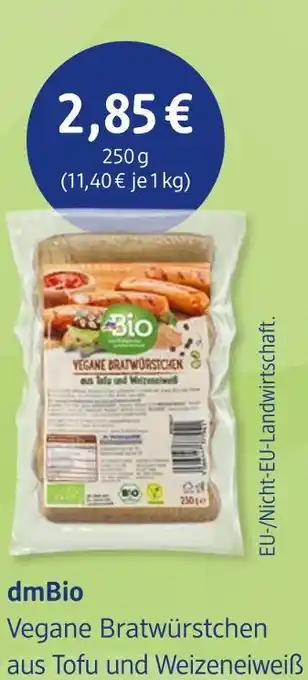 dm drogerie Dmbio vegane bratwürstchen aus tofu und weizeneiweiß Angebot