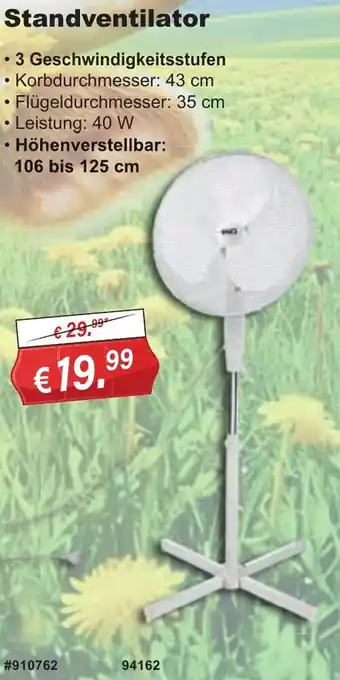 Stabilo Fachmarkt Standventilator Angebot