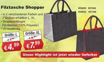 Stabilo Fachmarkt Filztasche Shopper Angebot