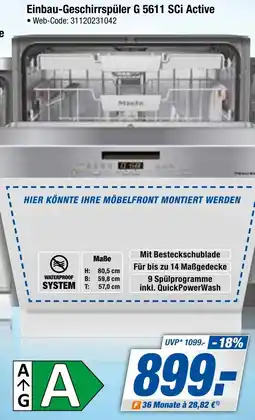 Expert Bening Miele Einbau-Geschirrspüler G 5611 SCi Active Angebot