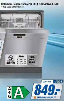 Expert Bening Miele Unterbau-Geschirrspüler G 5611 SCU Active ED/CS Angebot