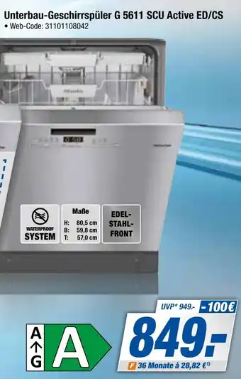 Expert Bening Miele Unterbau-Geschirrspüler G 5611 SCU Active ED/CS Angebot
