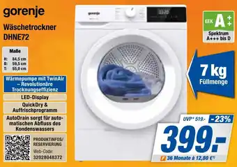 Expert Bening gorenje Wäschetrockner DHNE72 Angebot