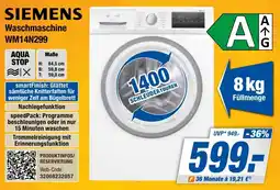 Expert Bening SIEMENS Waschmaschine WM14N299 Angebot