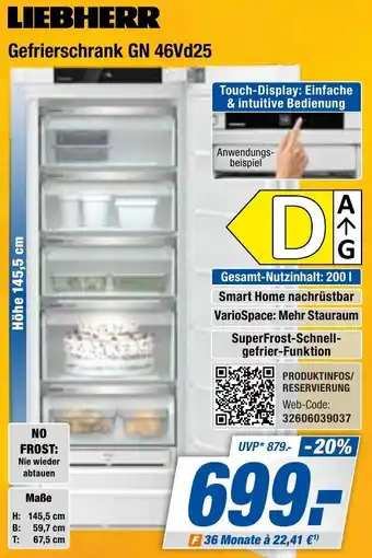 Expert Bening LIEBHERR Gefrierschrank GN 46Vd25 Angebot