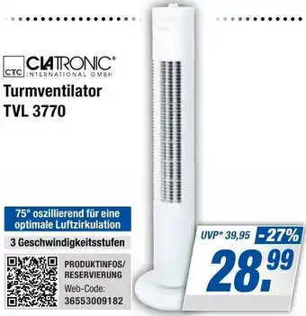 Expert Bening CLATRONIC Turmventilator TVL 3770 Angebot