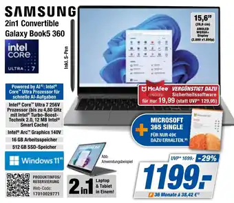 Expert Bening SAMSUNG 2in1 Convertible Galaxy Book5 360 Angebot