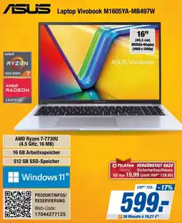 Expert Bening ASUS Laptop Vivobook M1605YA-MB497W Angebot