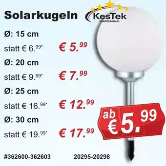 Stabilo Fachmarkt KesTek Solarkugeln Angebot