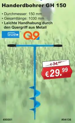 Stabilo Fachmarkt Güde Handerdbohrer GH 150 Angebot