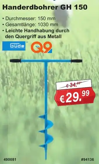 Stabilo Fachmarkt Güde Handerdbohrer GH 150 Angebot