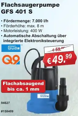 Stabilo Fachmarkt Güde Flachsaugerpumpe GFS 401 S Angebot