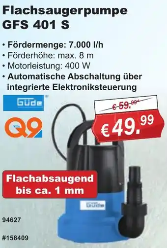 Stabilo Fachmarkt Güde Flachsaugerpumpe GFS 401 S Angebot