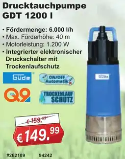 Stabilo Fachmarkt Güde Drucktauchpumpe GDT 1200 I Angebot