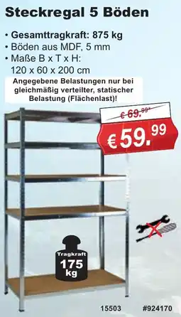 Stabilo Fachmarkt Steckregal 5 Böden Angebot