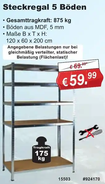 Stabilo Fachmarkt Steckregal 5 Böden Angebot