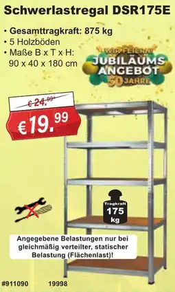 Stabilo Fachmarkt Schwerlastregal DSR175E Angebot