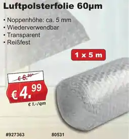 Stabilo Fachmarkt Luftpolsterfolie 60µm Angebot