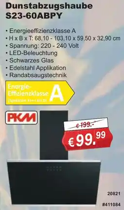 Stabilo Fachmarkt PKM Dunstabzugshaube S23-60ABPY Angebot