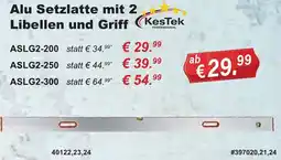 Stabilo Fachmarkt KesTek Alu Setzlatte mit 2 Libellen und Griff Angebot