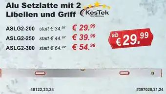 Stabilo Fachmarkt KesTek Alu Setzlatte mit 2 Libellen und Griff Angebot