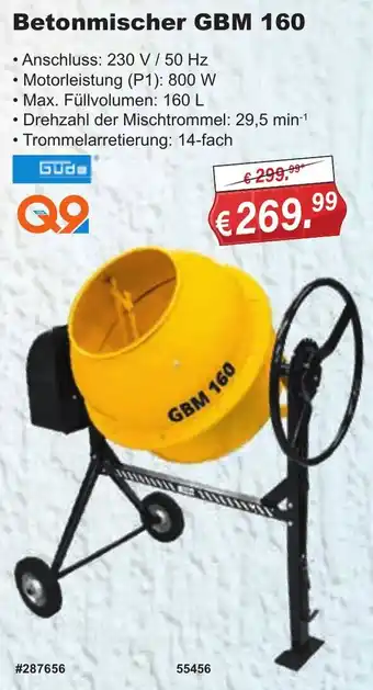 Stabilo Fachmarkt Güde Betonmischer GBM 160 Angebot