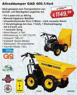 Stabilo Fachmarkt Güde Allraddumper GAD 400.1/4x4 Angebot