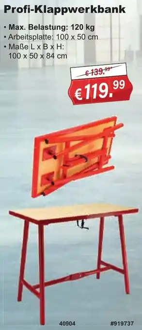 Stabilo Fachmarkt Profi-Klappwerkbank Angebot