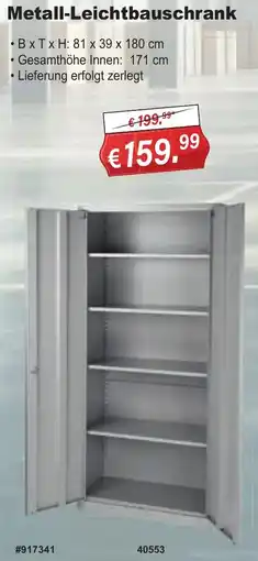 Stabilo Fachmarkt Metall-Leichtbauschrank Angebot
