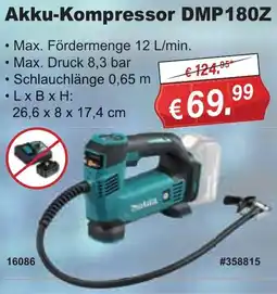 Stabilo Fachmarkt Makita Akku-Kompressor DMP180Z Angebot