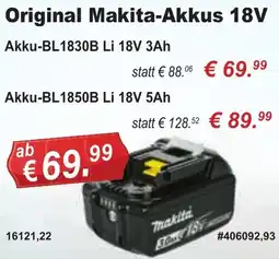 Stabilo Fachmarkt Original Makita-Akkus 18V Angebot