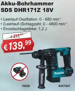 Stabilo Fachmarkt Makita Akku-Bohrhammer SDS DHR171Z 18V Angebot